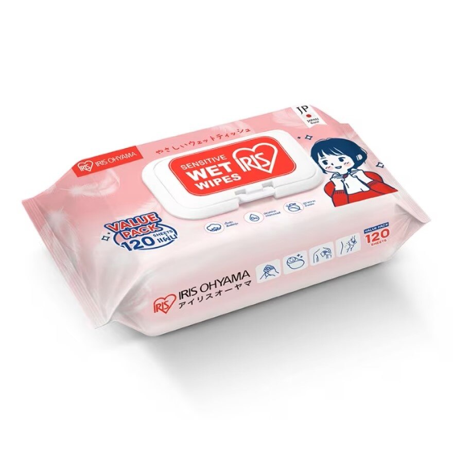 Iris Ohyama Sensitive Wet Wipes 120 Sheets