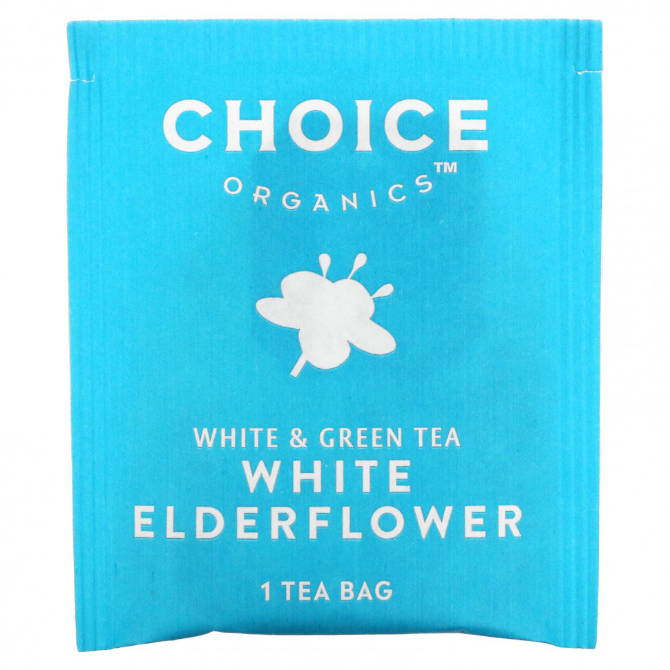 Choice Organic Teas, Белый и зеленый чай, белая бузина, 16 чайных пакетиков, 24 г (0,85 унции)