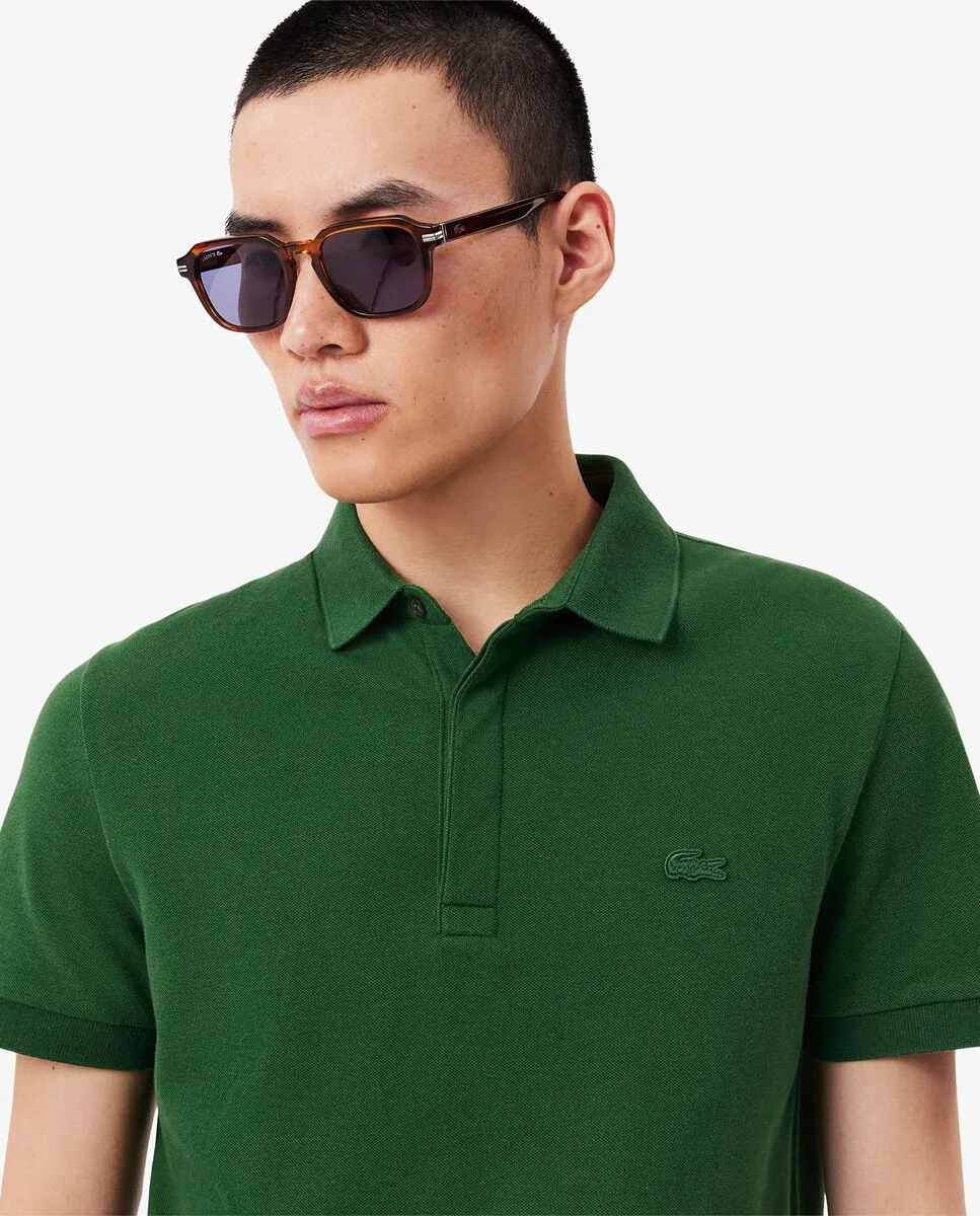 LACOSTE Regular Fit Paris Stretch Piqu  Polo Shirt Green