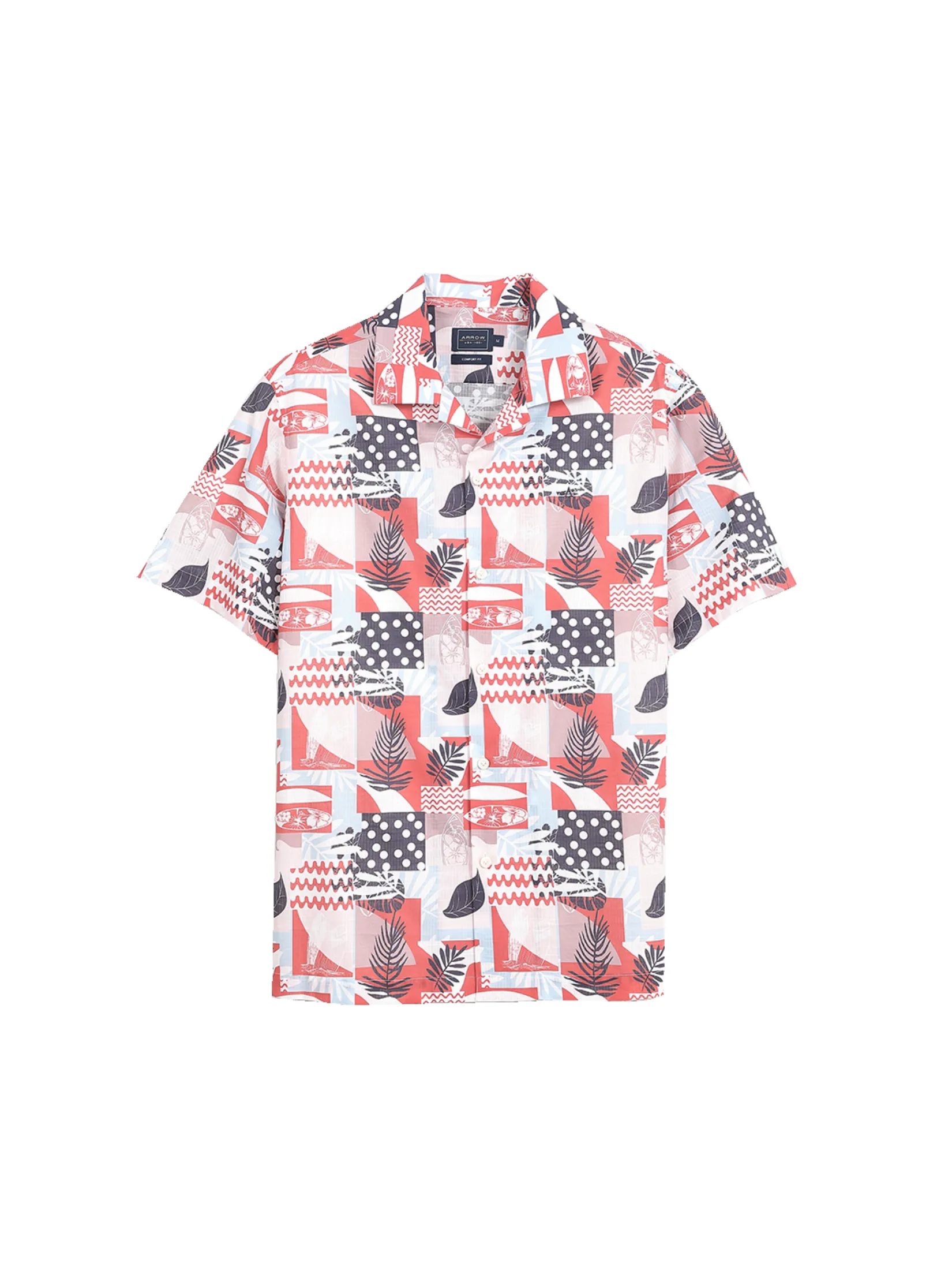 ARROW Cotton Shirt short-sleeved Comfort style MACC578RE - Red/White