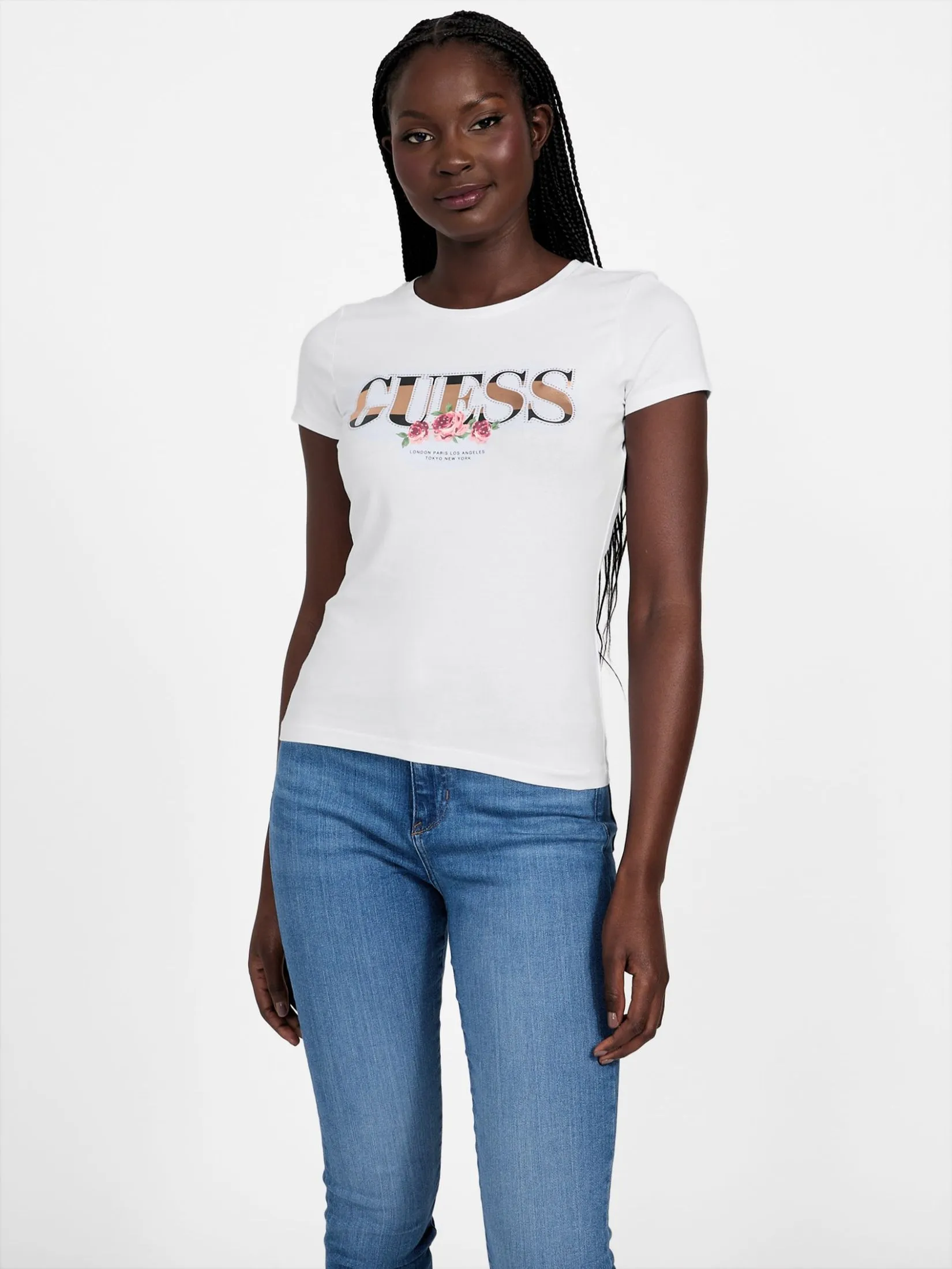 GUESS Women Eco Carri T-Shirt QBOI74K9TJ1 - White
