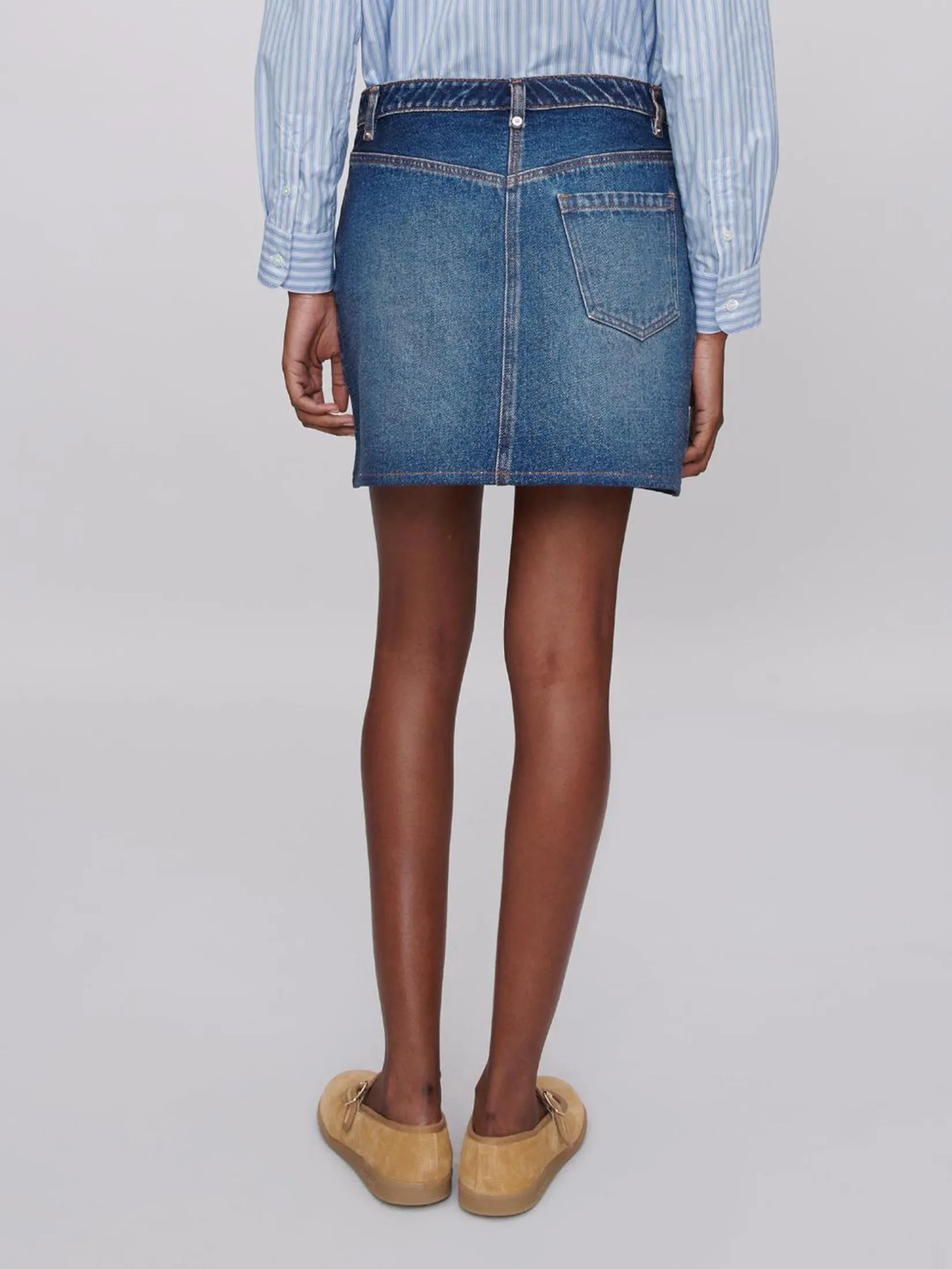 A.P.C. Women Skirt Jupe Moss Ial Indigo Delave