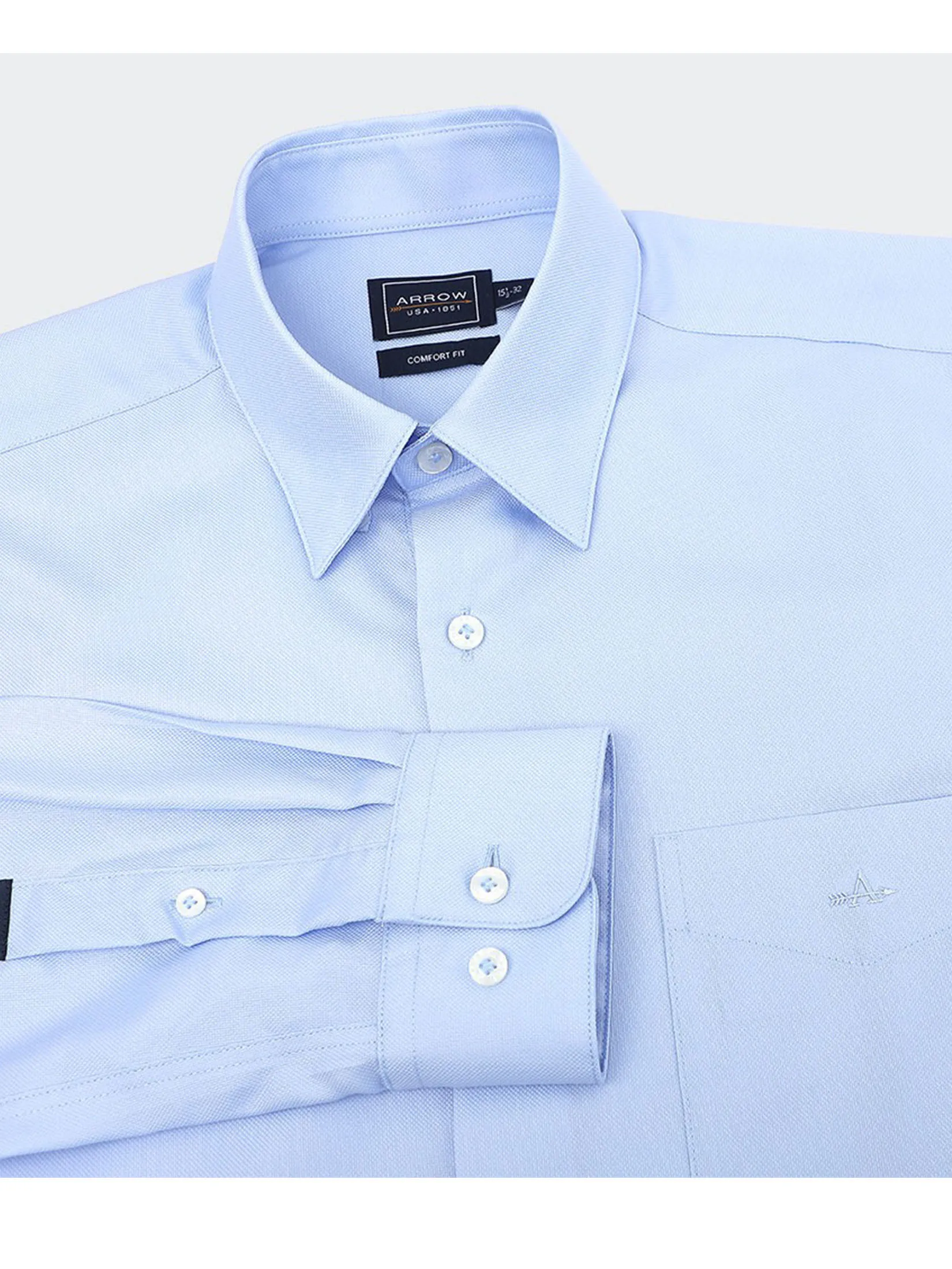 ARROW Men’s Non-Iron Shirt – Long Sleeve, Comfort Fit, Blue (MACC763-BU)