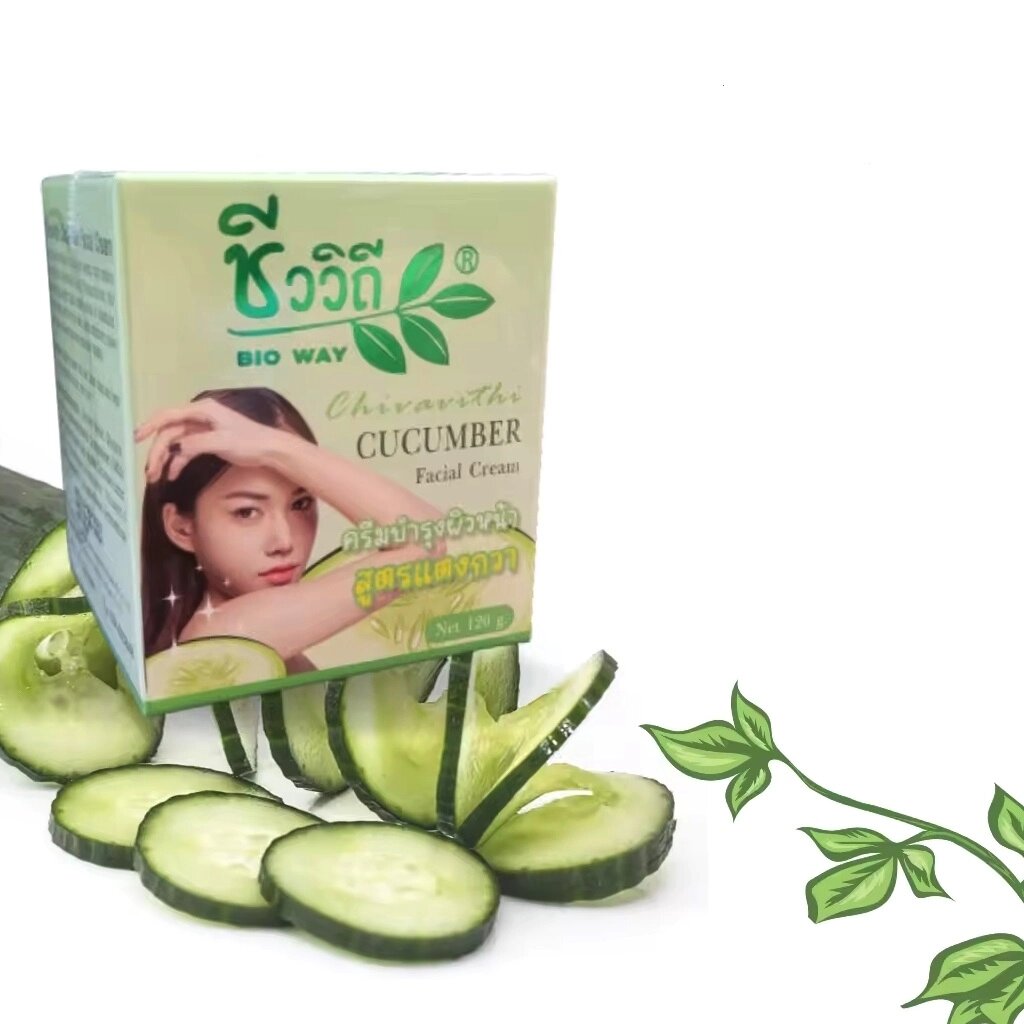Крем для лица огуречный Bio Way Chivavithi Cucumber Facial Cream, 120 гр. Таиланд