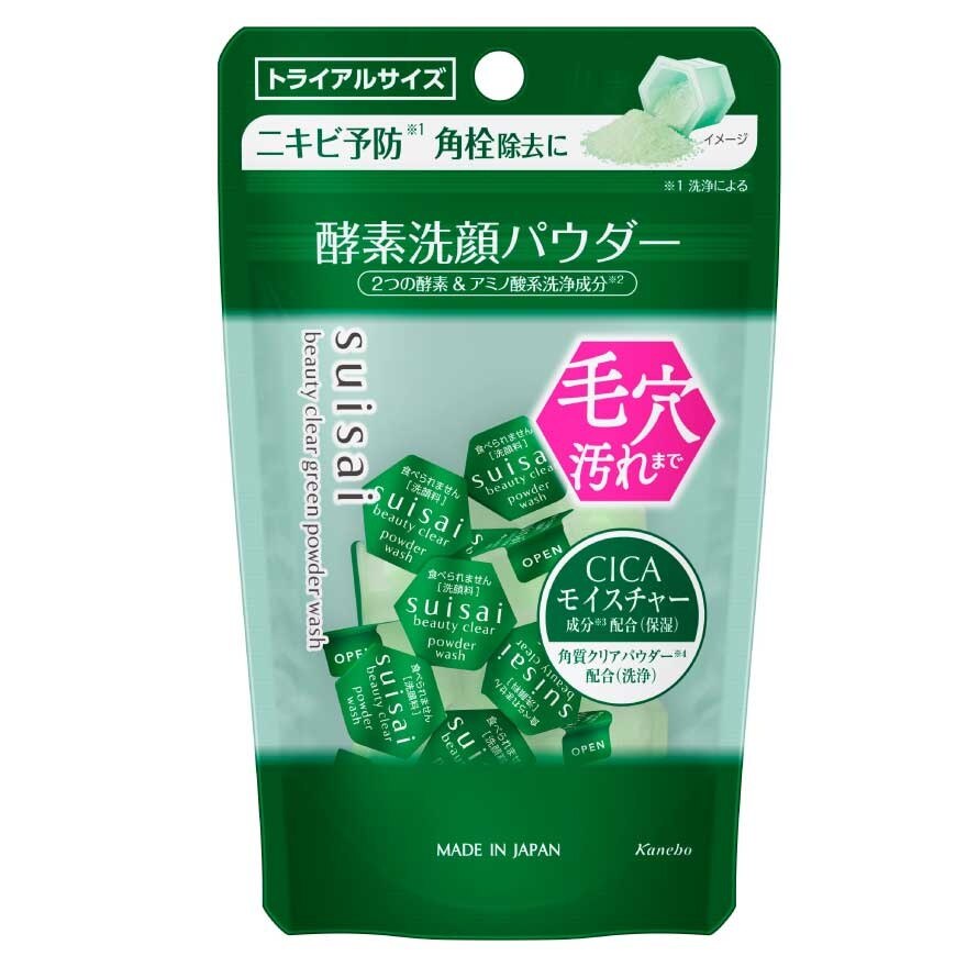 Suisai Beauty Clear Green Powder Wash (Trial) 6g. 15pcs.
