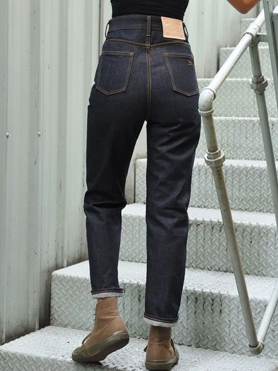 SIMPLE&RAW Devil Selvage Boyfriend Jeans Js907-32 Navy Blue