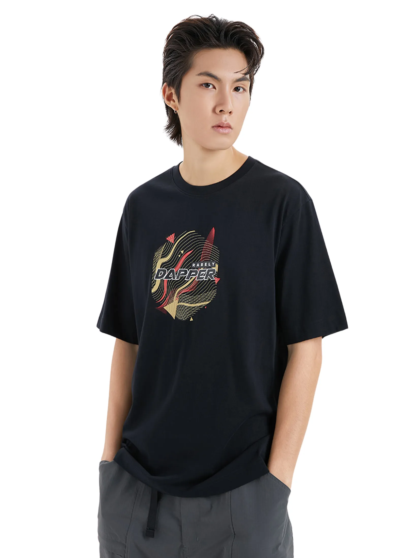 DAPPER DAPPER Dapper Rarely Print T-Shirt Black Size - L