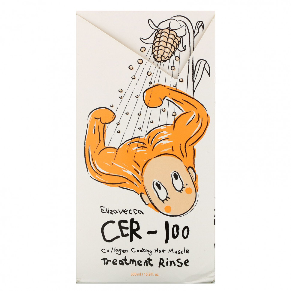 Elizavecca, CER-100, средство с коллагеном для ополаскивания и укрепления волос, 500 мл (16,9 жидк. унции)