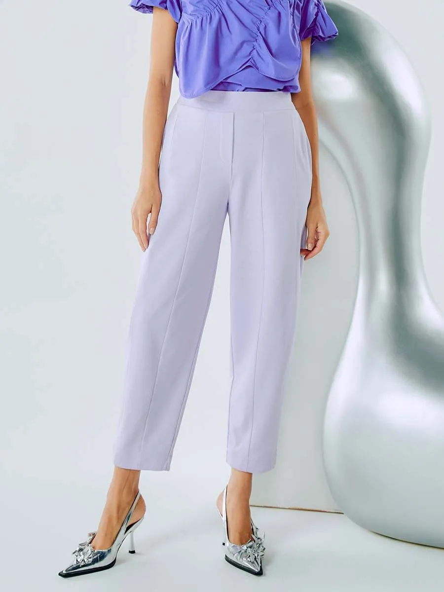 SHAKA Woman Pants Elasticated Waistband Tapered Purple