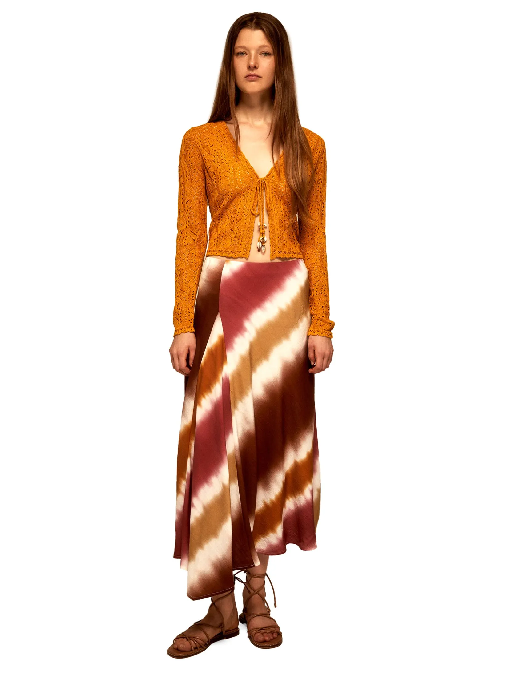 SFERA Women Skirt Asymmetrical Tied Dye Pink