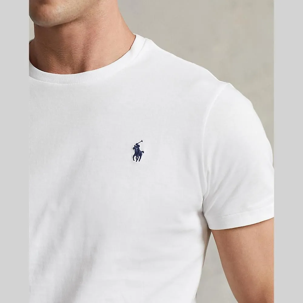 POLO RALPH LAUREN Polo Ralph Lauren TEE-Custom Slim Fit Jersey Crewneck T-Shirt MNPOTSH1N820046 100 WHITE