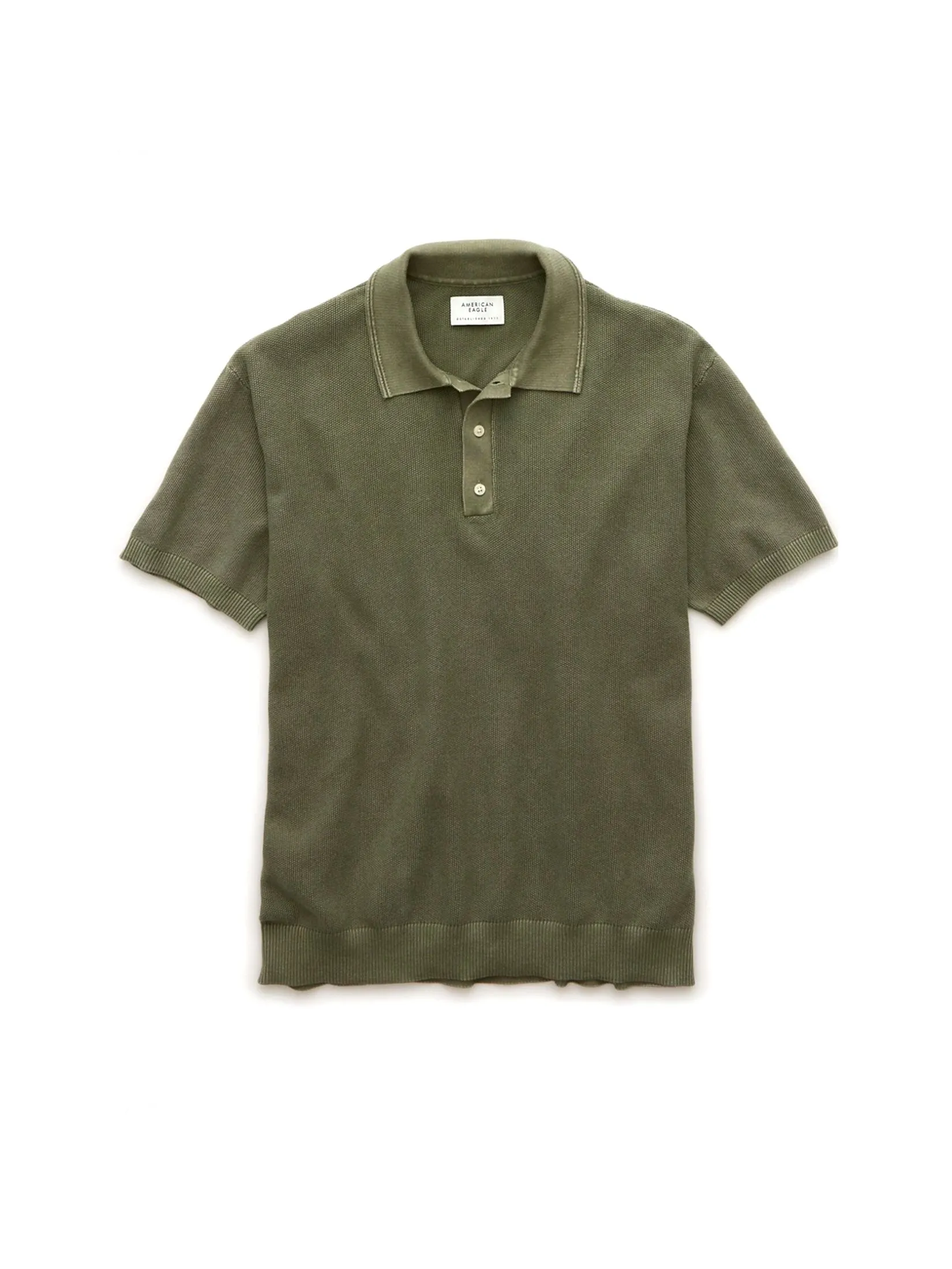 AMERICAN EAGLE MEN 2007 GARMENT DYE POLO 309 OLIVE