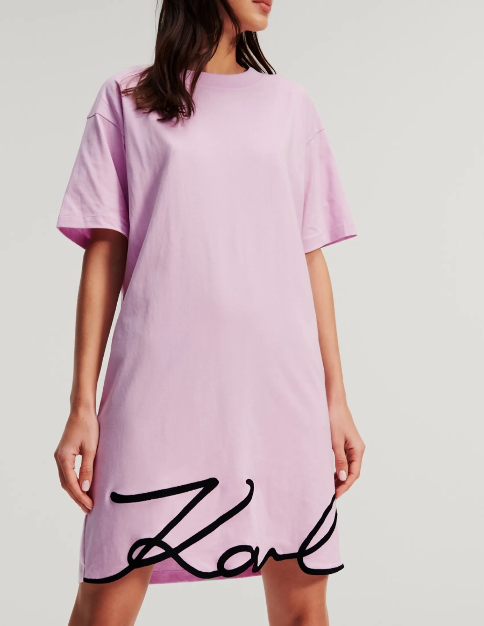 KARL LAGERFELD KARL SIGNATURE HEM WOMEN DRESS ORCHID BOUQUET