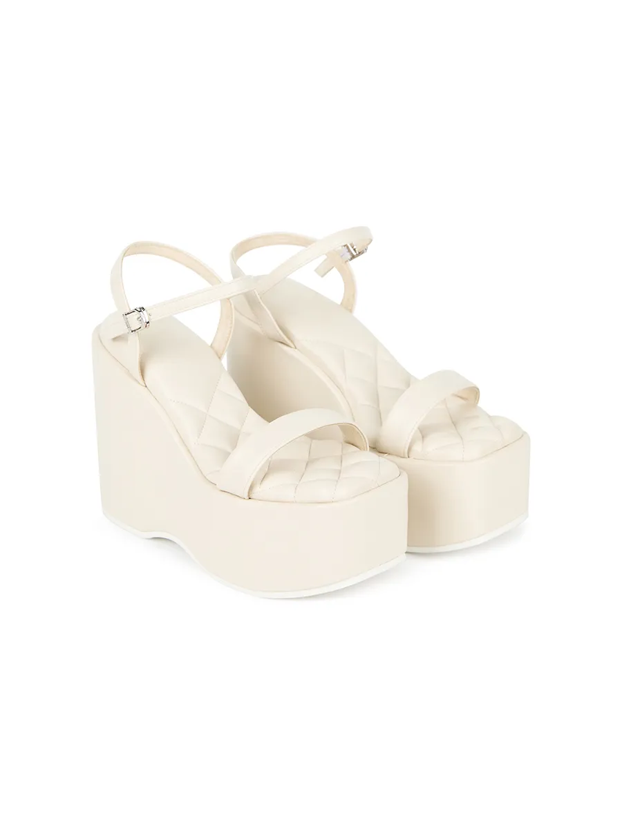 SHU WOMEN  RUNWAY 4.5  MEGA PLATFORM ORIGINAL ANKLE STRAP-WHITE