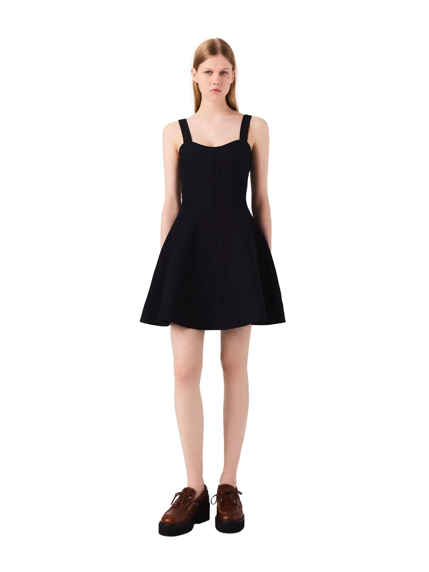 MAJE Women Dress Short Knitted Babydoll