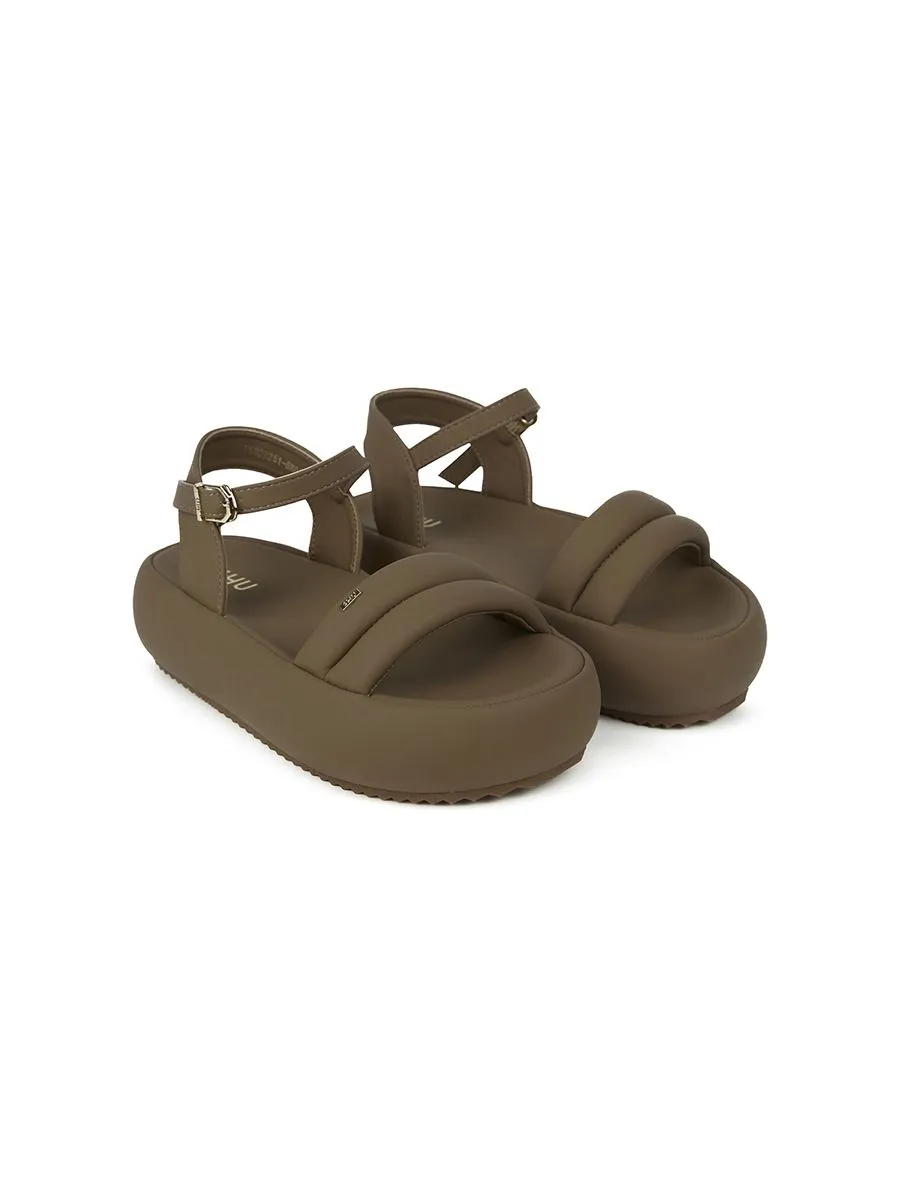 SHU WOMEN  MARSHMALLOW 2" ANKLE STRAPS - BROWN