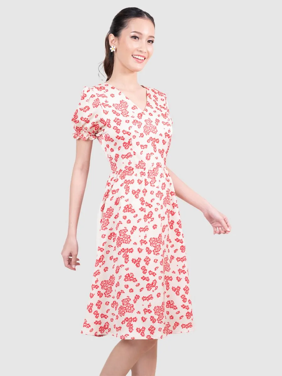 AMILA Women  Dress Vintage Red