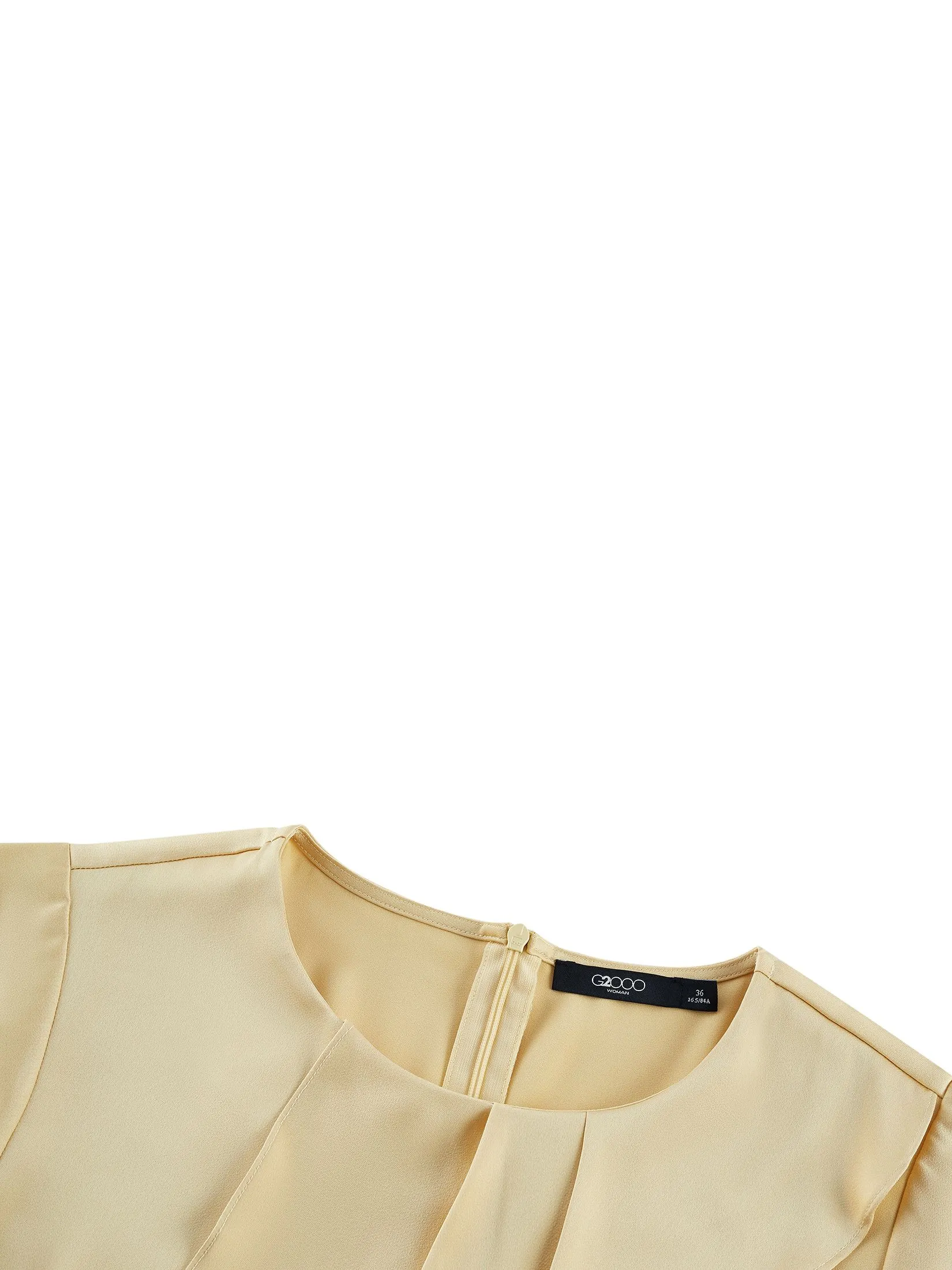 G2000 Women Clothing Poly Satin Layered Blouse Regular Fit - beige