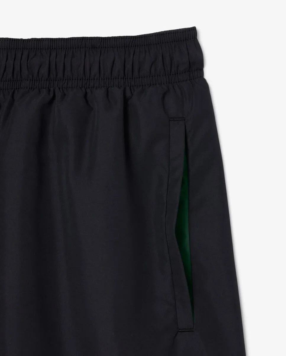 LACOSTE Mid Length Monochrome Swim Trunks Black