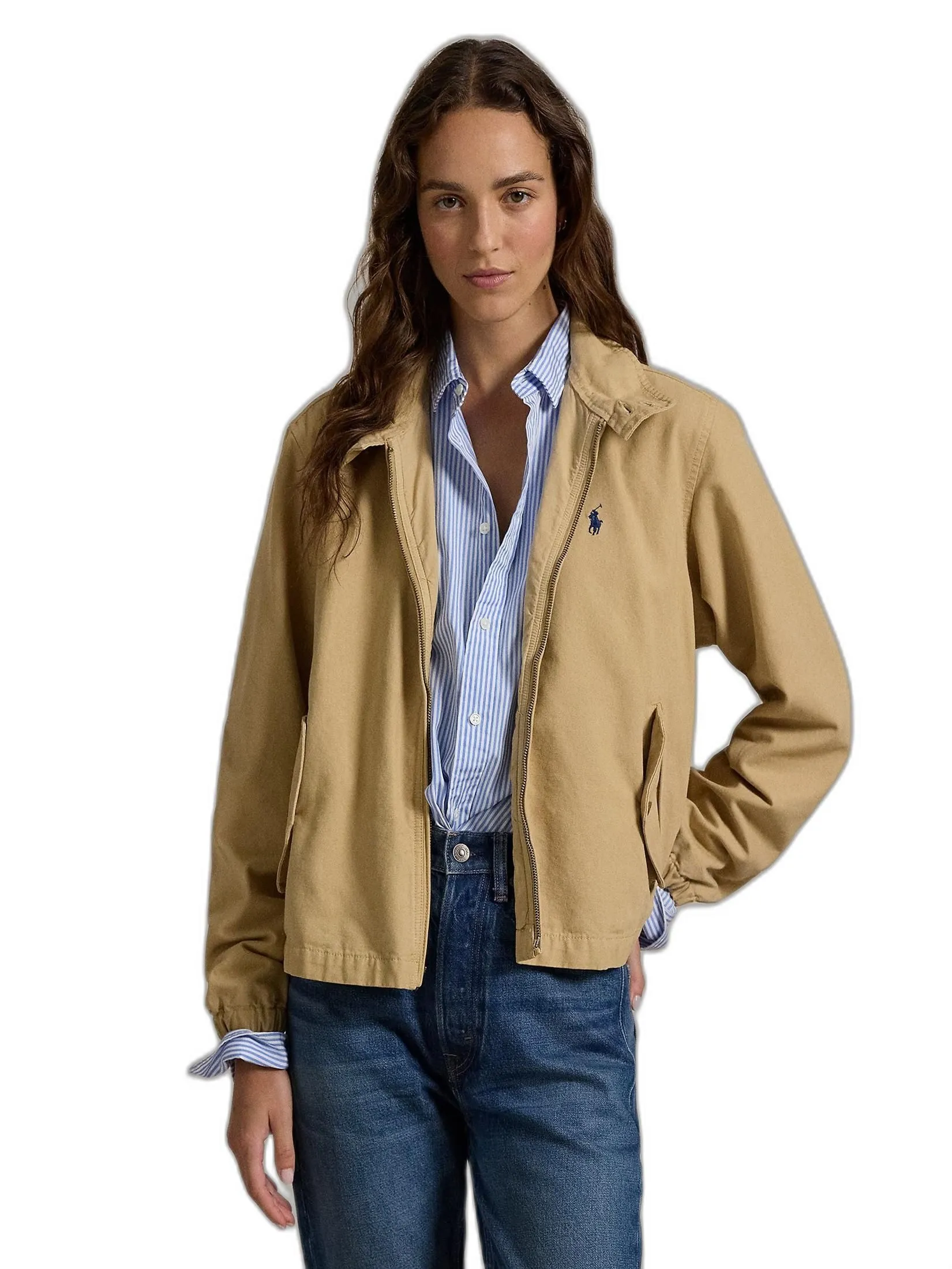 POLO RALPH LAUREN Women Jacket-Cotton Canvas Jacket WMPOOTWN5A20073-Beige/Khaki