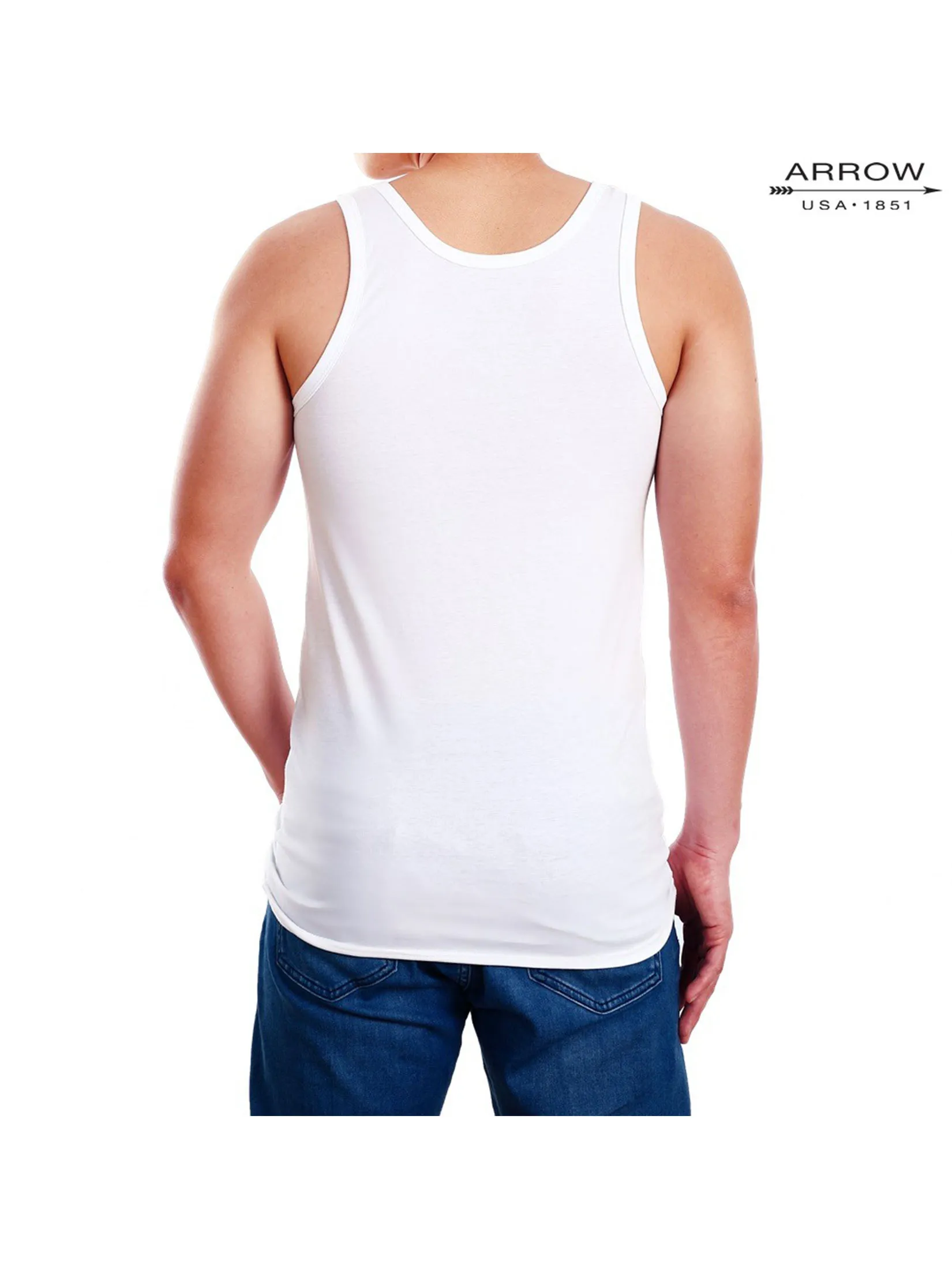 ARROW Men s Tank Top Cotton Jersey MXWY91F-WH White