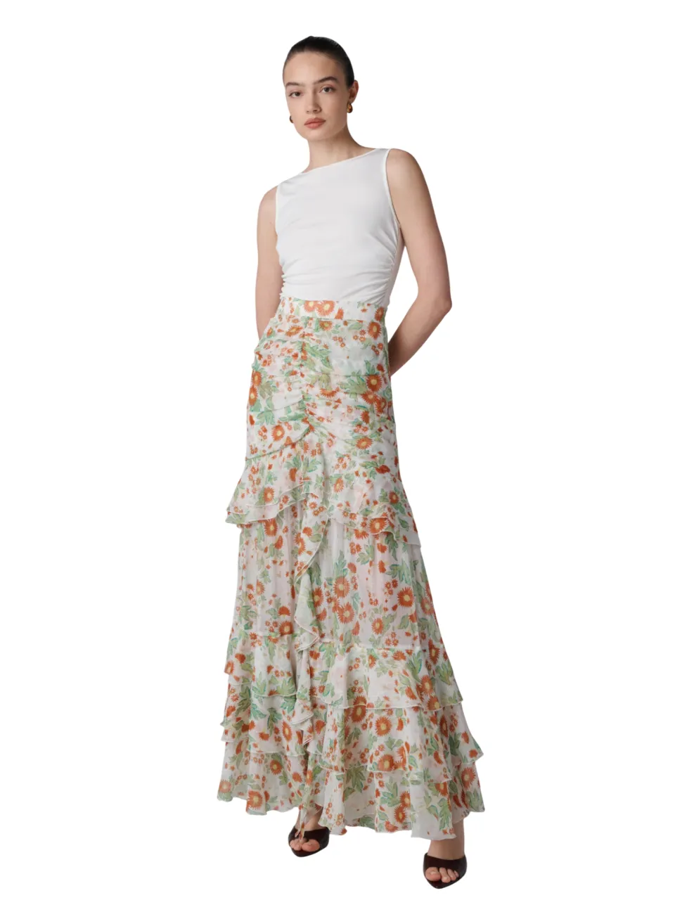 DIANE VON FURSTENBERG WOMEN DVF THEA SKIRT MARLENE BATIK SMALL IVORY Size - M