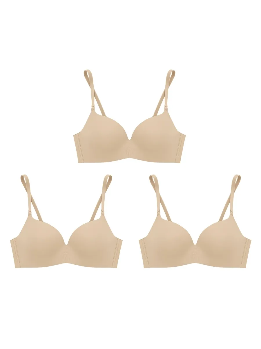 SABINA [Pack 3 Price] Bra Seamless Fit Doomm Doomm Collection - Beige Size - A32