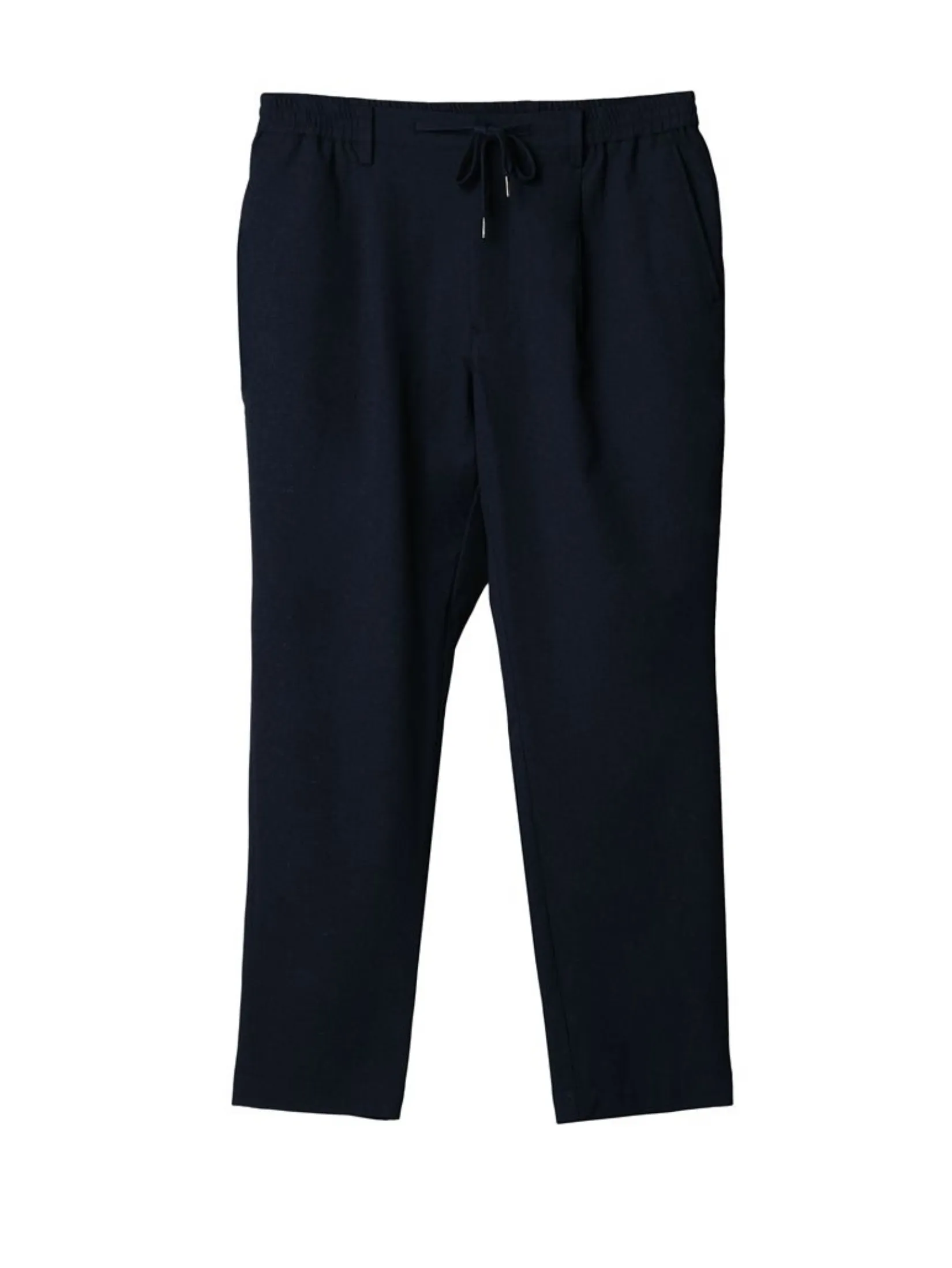TAKEO KIKUCHI MEN NAVY MELANGE DOTAIR WIDE HEM EASY PANTS