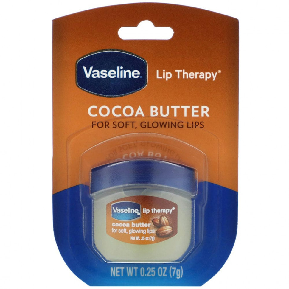 Vaseline, уход для губ, какао-масло, 7 г (0.25 унций)