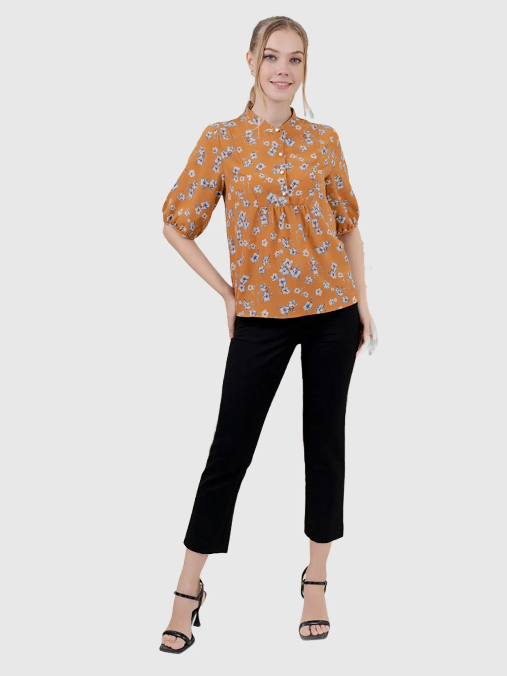 AMILA Women Blouse Peach Skin Orange