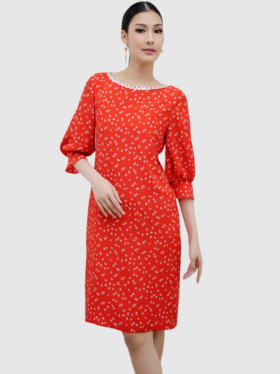 VERONIQA Women Dress Como Chingira Red