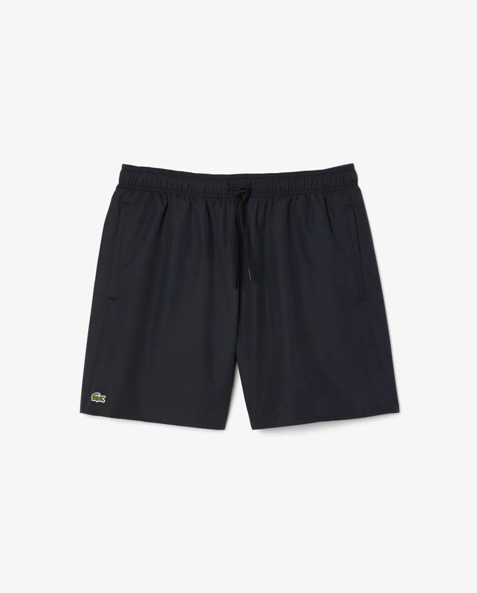 LACOSTE Mid Length Monochrome Swim Trunks Black