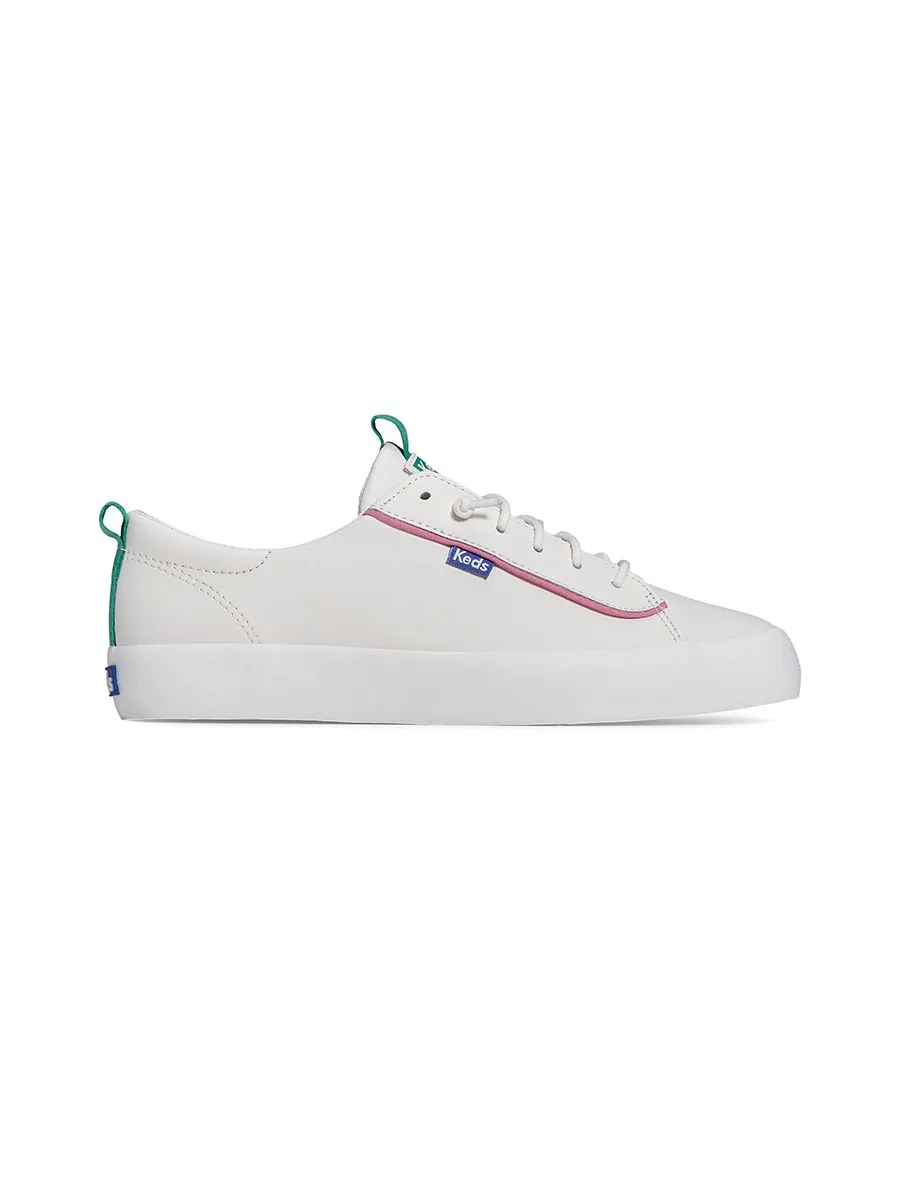 KEDS Women Kickback Leather Pop Binding White/Multi