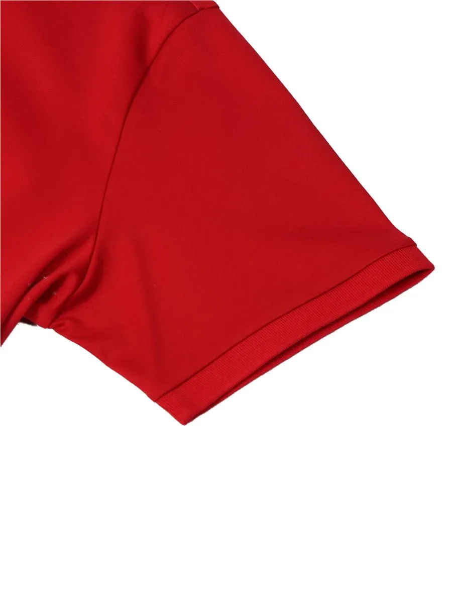 GIORDANO Men's short sleeve polo shirt interlock fabric Red