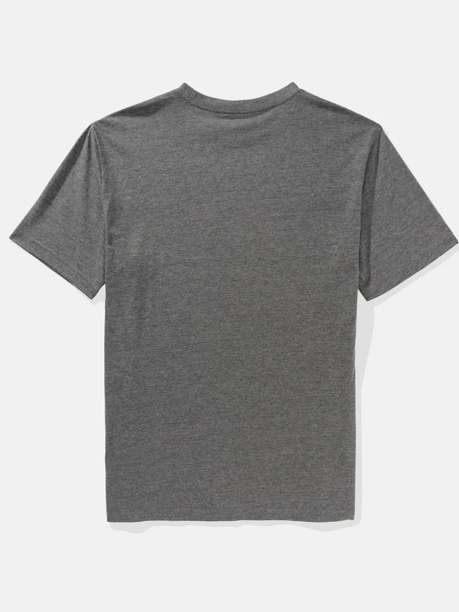 AMERICAN EAGLE MEN G SS CORE BRAND SET IN TEE- CVC FAUX HTHR + SERIOUSLY SOFT WASH 006 HEATHER GRAY