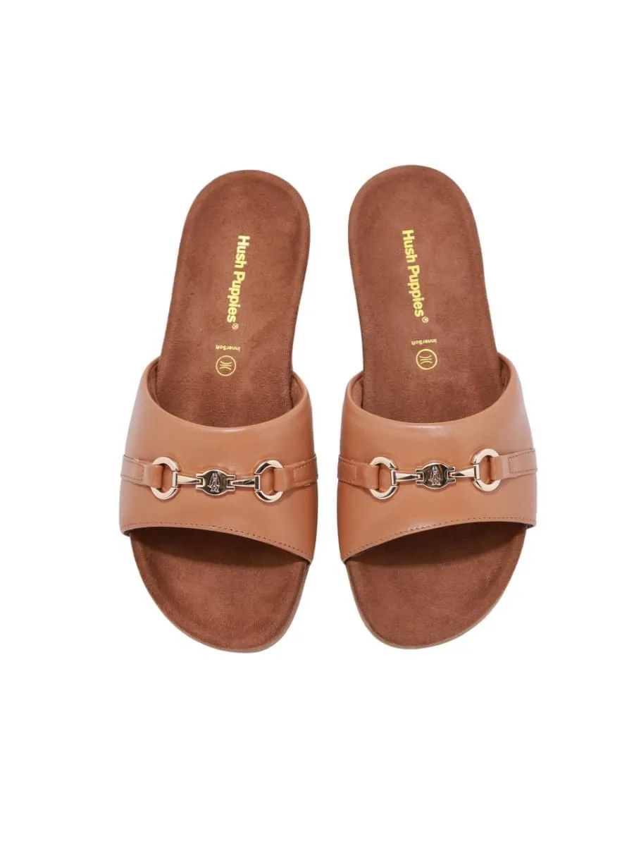 HUSH PUPPIES Women's Shoes Sandals Slides  - BROWN