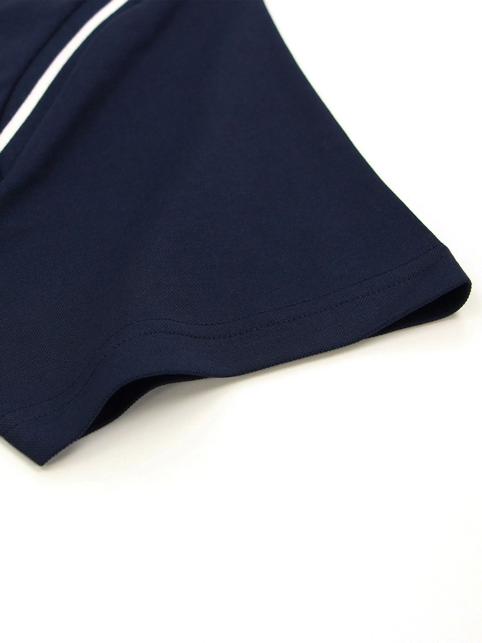 GIORDANO Men's Slim Zip-Up G-Motion Tee (Tennis) Navy