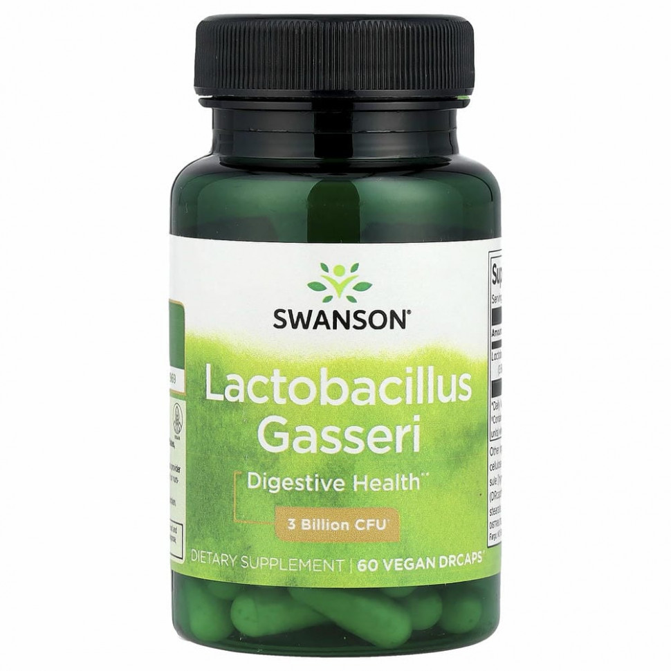 Swanson, Lactobacillus Gasseri, 3 млрд КОЕ, 60 растительных капсул для эмбо