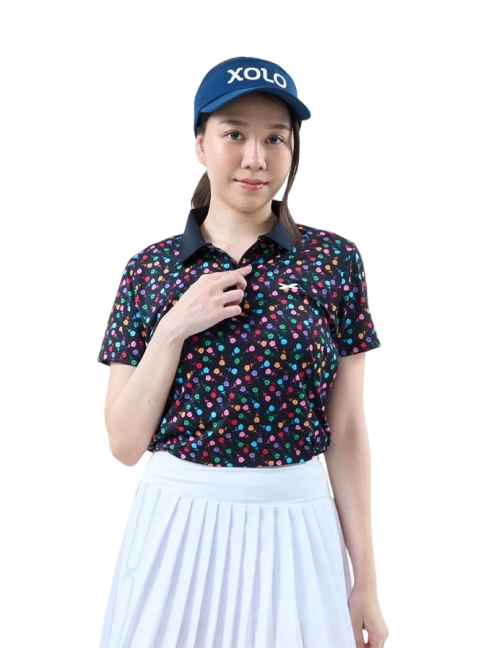 XOLO Black Women CLOVER GOLF POLO (040138) Size - L