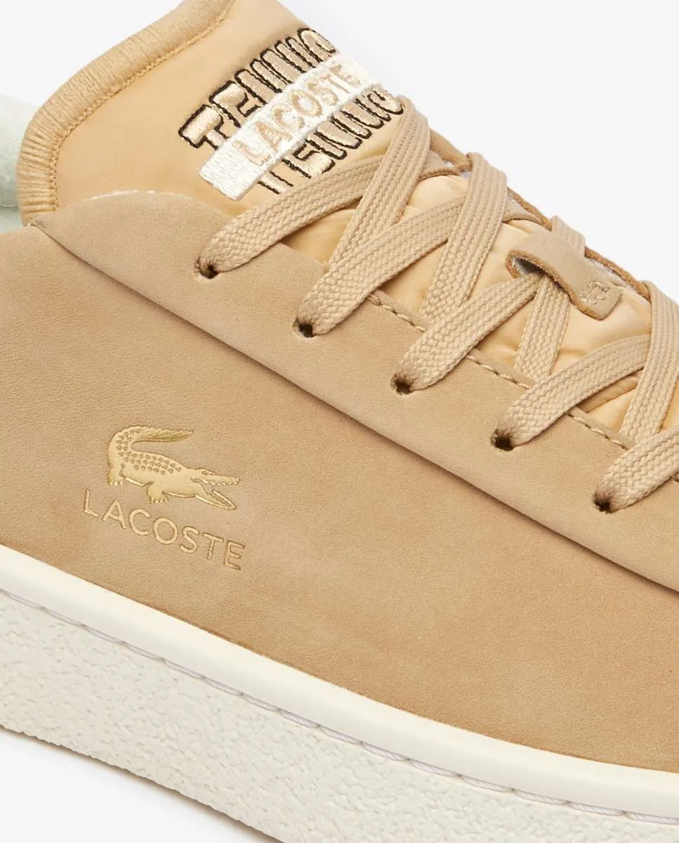 LACOSTE Women’s Baseshot Premium Leather Trainers Beige