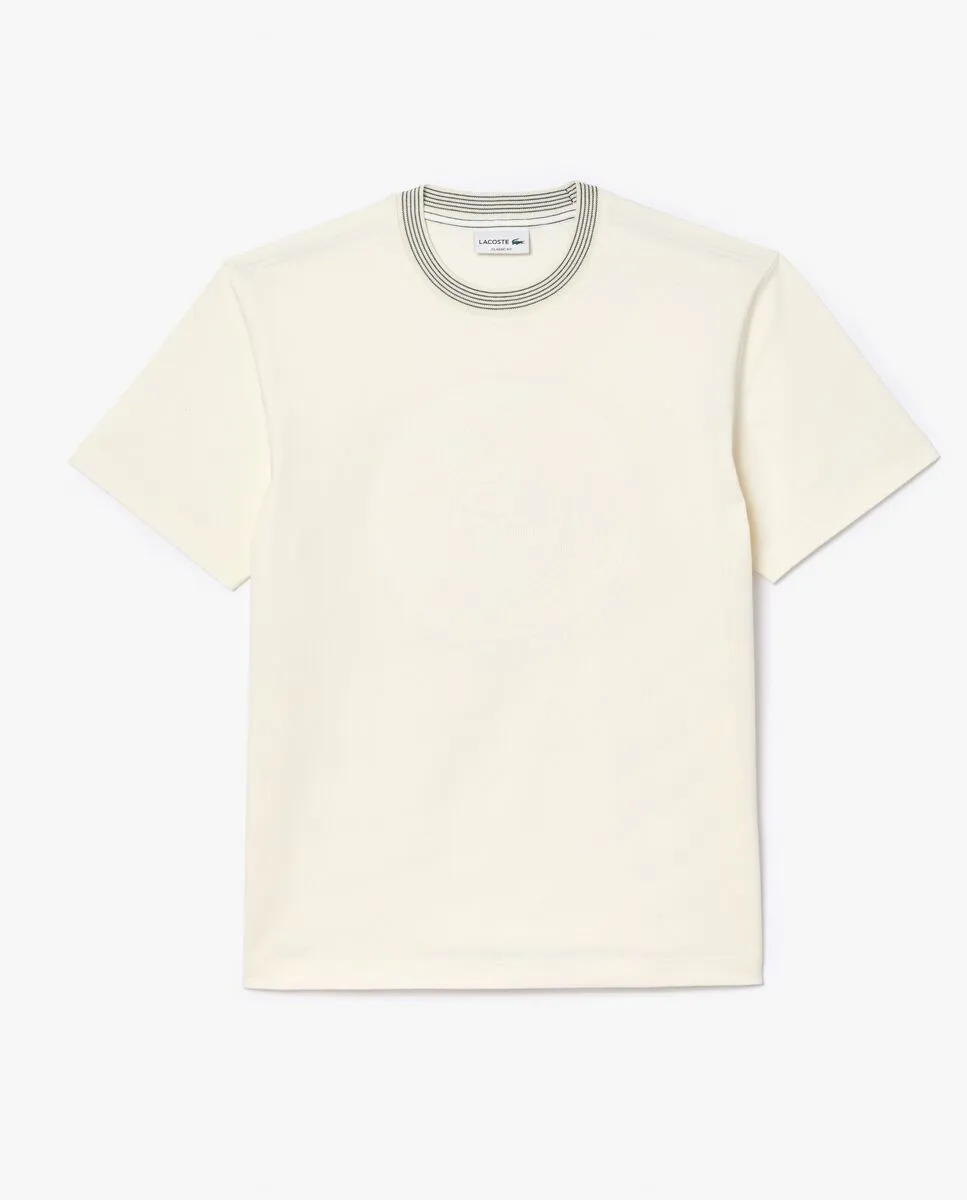 LACOSTE Embroidered Cotton Jersey T-Shirt White