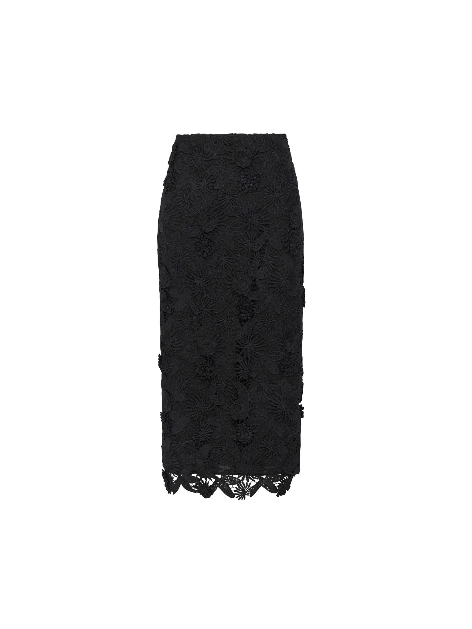 ASAVA (AW24) Daniella Floral-lace Women Pencil Skirt Black