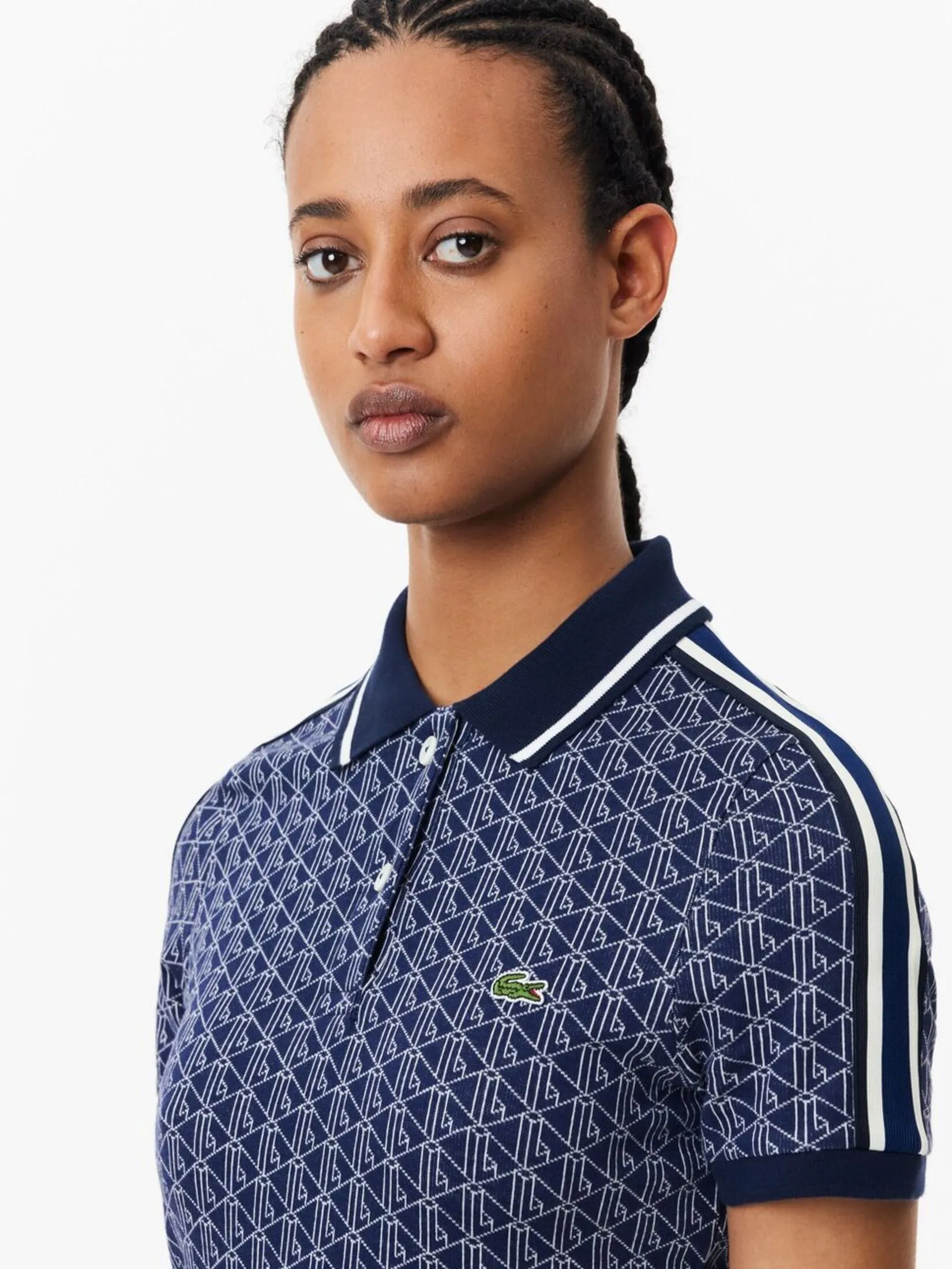 LACOSTE Slim Fit Lacoste Monogram Jacquard Dress Blue