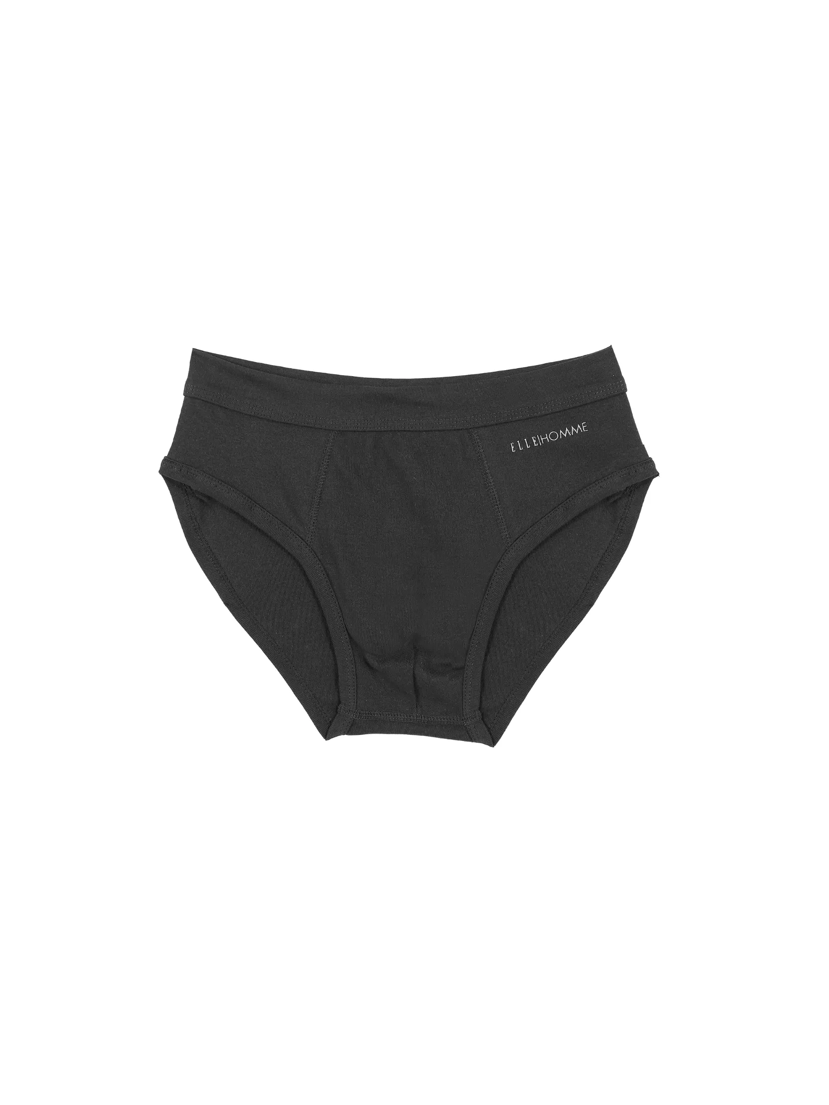 ELLE HOMME Men's underwear BRIEF style 100% COTTON KUF9999 ( 1 Pack/ 3 Pcs. ) - Black