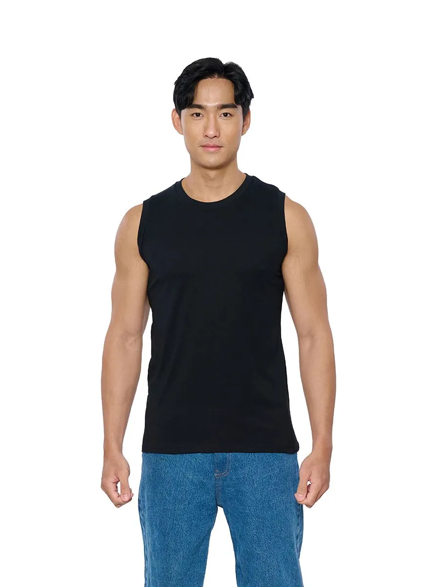 DOUBLE GOOSE Double Goose black sleeveless T-Shirt Classic 3 pcs.
