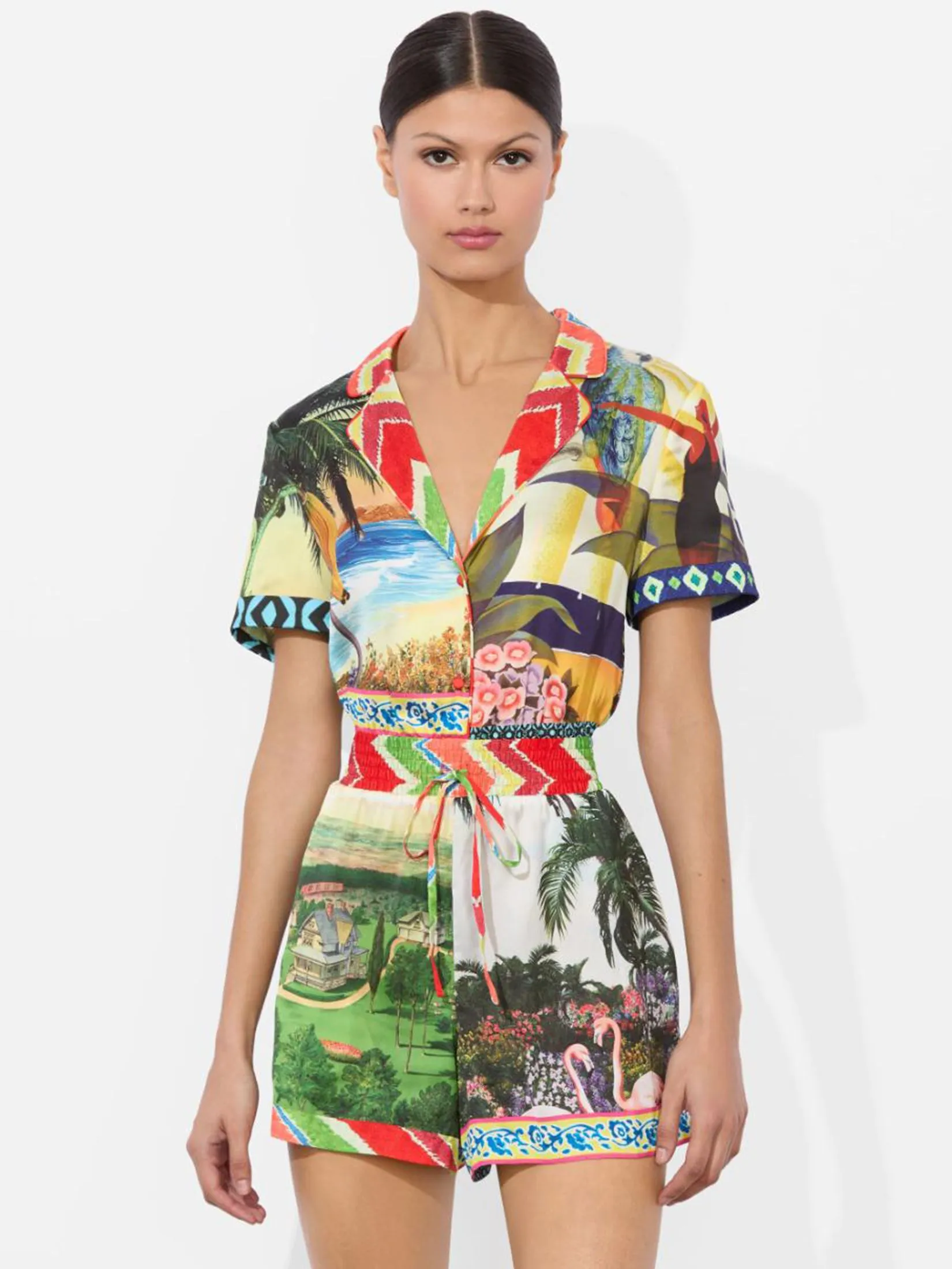 ALICE AND OLIVIA Women Romper Leighton Pajama Multi-Color