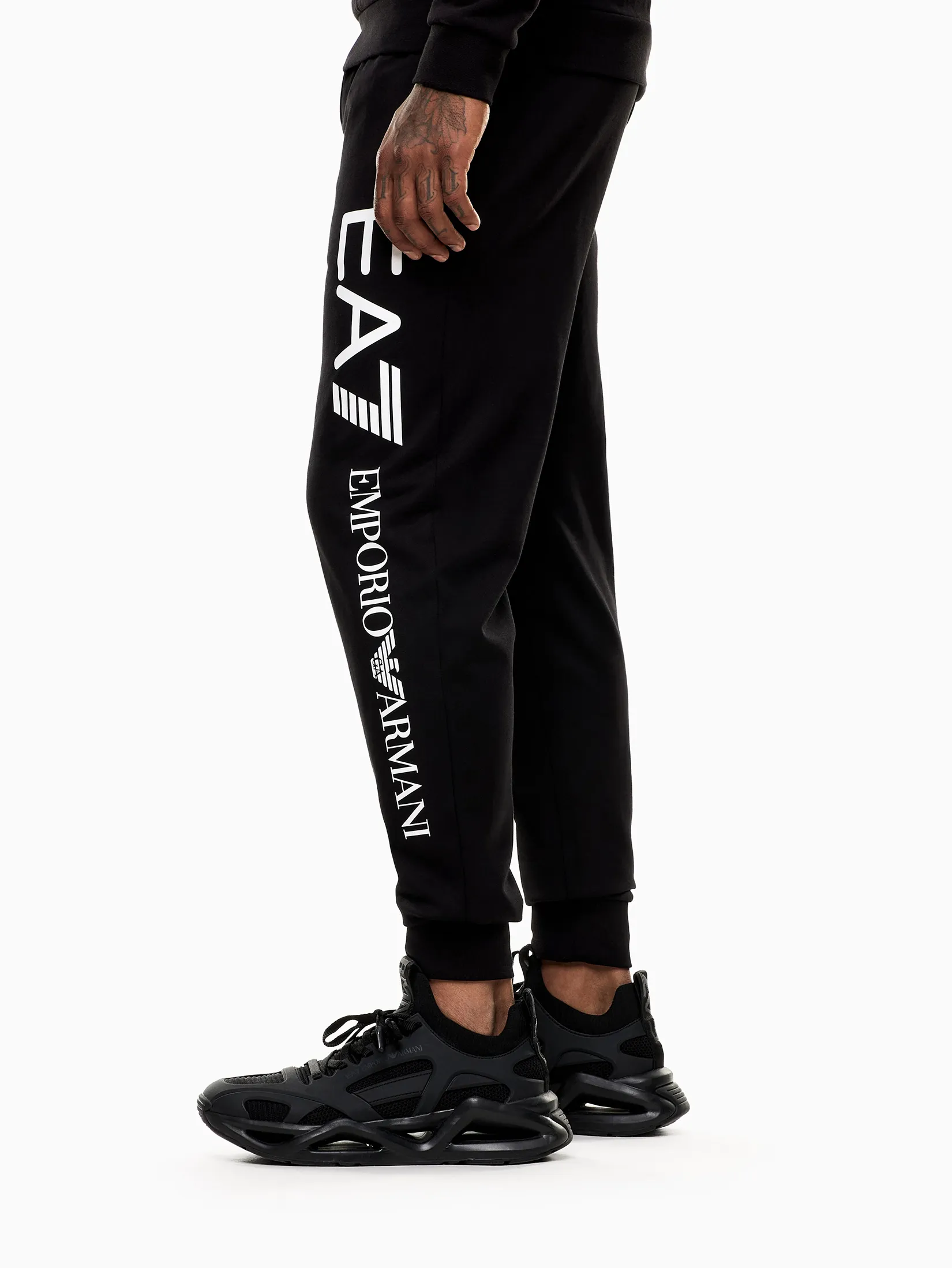 EA7 Men Joggers Logo Series Cotton CTY MC001 Black/White