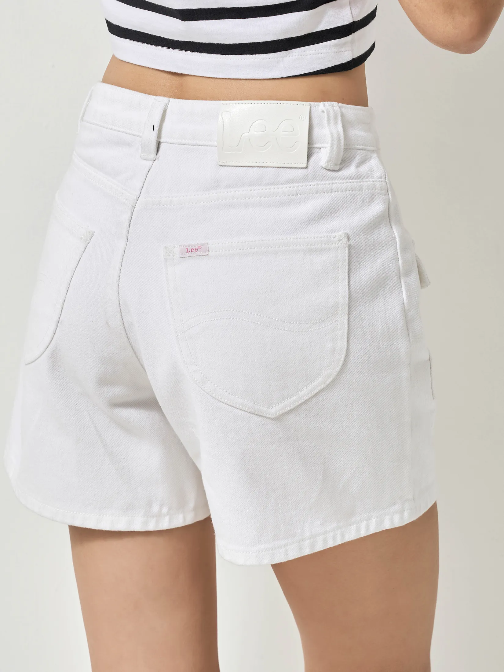 LEE Women s Denim Shorts Lee Pink Collection White