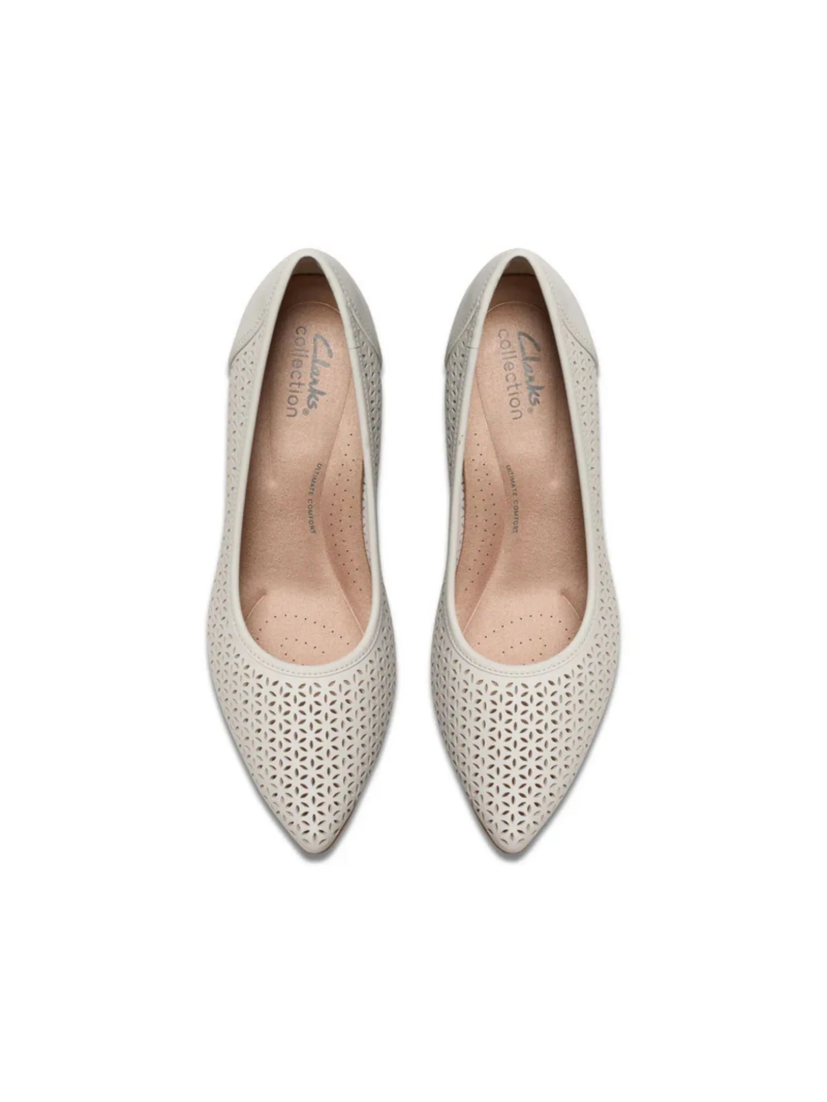 CLARKS KEPLEY SKY Off White Leather Women's High Heels