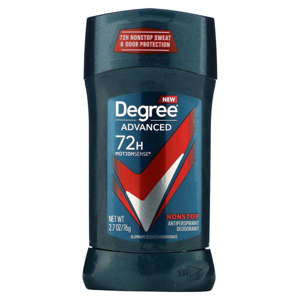 Degree, Advanced 72 Hour MotionSense, дезодорант-антиперспирант, без остановок, 76 г (2,7 унции)